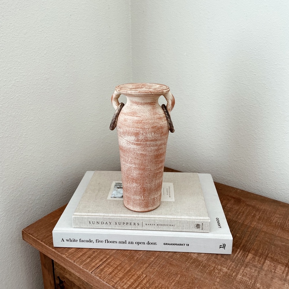 Clay distressed vase